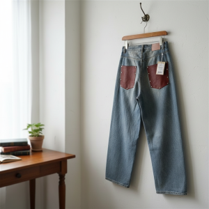 Acne Studios Gray Wide Leg Denim Pants