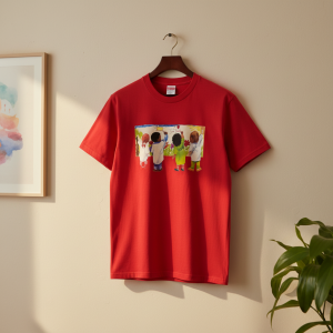 Supreme Red Kids Painting Graphic Print T-Shirt