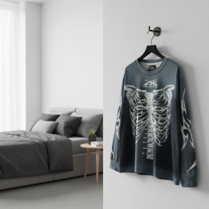 Hellstar Skeleton Print Oversized Streetwear Sweatshirt