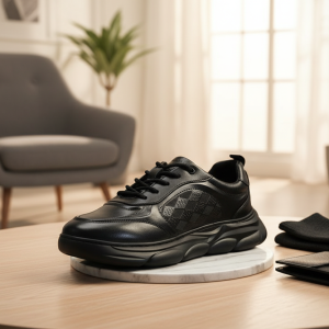 Ecco Black Leather Casual Walking Shoes