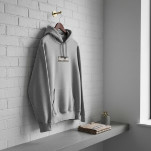 Supreme Gray Plaid Logo Cotton Hoodie Sweater