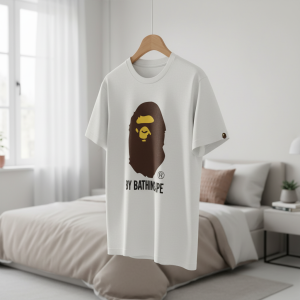A Bathing Ape Men’s White Printed Logo T-Shirt