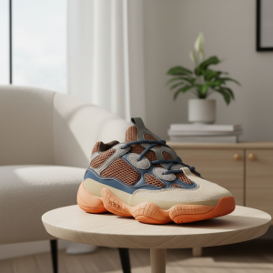 Yeezy 500 Boost Orange Brown Mesh Running Shoes