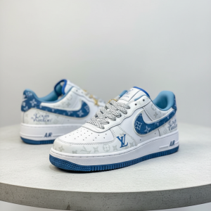 White Blue Air Sport Sneakers for Men Casual Shoes