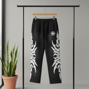 Lostshdws Black Flame Print Street Pants
