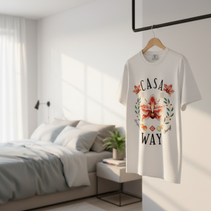 CASA WAY Floral Graphic White T-Shirt