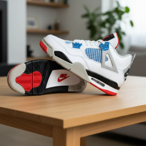 Nike Air Retro 4 White Blue Sneakers