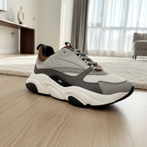 Dior Men Grey White Mesh Chunky Sneakers