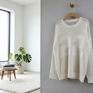 Amiri 22 White Knit Mesh Sweater Pullover