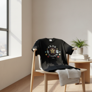 Casablanca Paris Flower Graphic Black T-Shirt