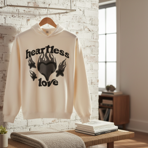 Broken Planet Heartless Love Beige Hoodie Sweater