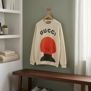 Gucci Orange Bear Print Beige Sweatshirt