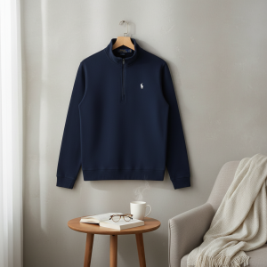 Ralph Lauren Navy Half Zip Fleece Sweater
