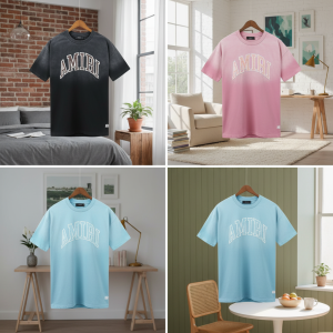 Amiri Gradient Casual Cotton T-Shirt Unisex