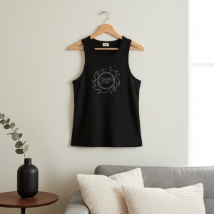 Broken Planet Black Rhinestone Logo Tank Top