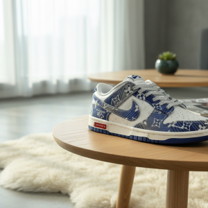 Nike Blue Pattern Low Top Sneakers