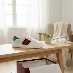 Gucci Ace White Canvas Sneaker Green Red Stripe Shoes