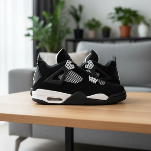 Nike Air Jordan 4 Retro Black White Sneakers