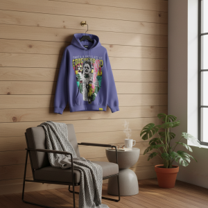 ALOCS Purple Graphic Streetwear Hoodie Men Fashion