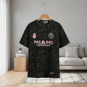 A Bathing Ape Miami Camo Print Black T-Shirt