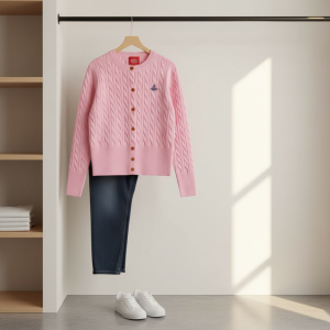 Vivienne Westwood Pink Knit Button Cardigan Sweater