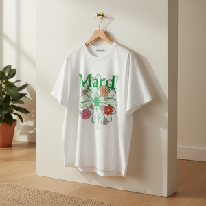 Mardi Mercredi Daisy Print White Graphic T-Shirt
