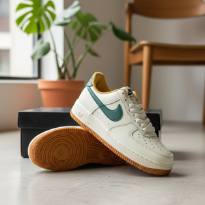 Nike Air Force 1 Green Yellow Casual Sneakers