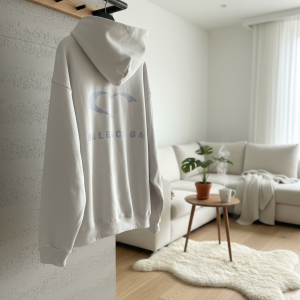 Balenciaga White Heart Logo Hoodie Pullover Sweater