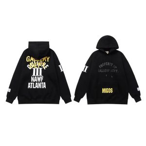 Gallery Dept Migos Black Print Streetwear Hoodie