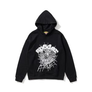 Sp5der Black Spider Web Graphic Hoodie