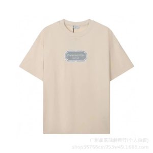 Dior Beige Cotton Logo Casual T-Shirt