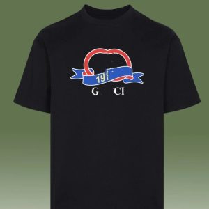 Gucci Black Graphic Logo Print T-Shirt