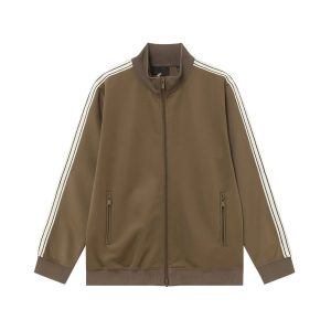 JacketsEssentials Brown Zip Up Track Jacket Men