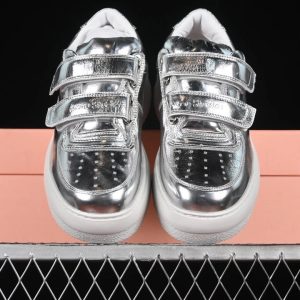 Acne Studios Metallic Silver Velcro Sneakers