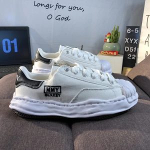 Maison Mihara Yasuhiro White Canvas Platform Sneakers