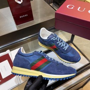 Gucci Blue Suede Retro Sneakers for Men