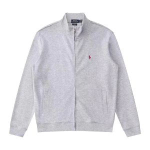 Ralph Lauren Grey Full Zip Mock Neck Sweatshirt Jacket