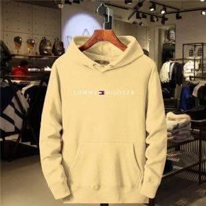 Tommy Hilfiger Beige Logo Pullover Hoodie Sweater
