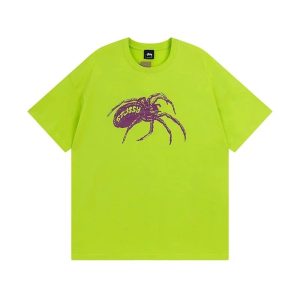 Stussy Spider Graphic Lime Green T Shirt