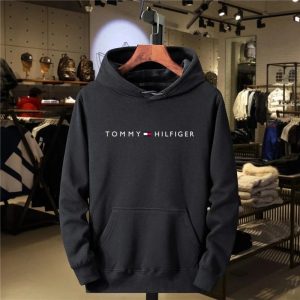 Tommy Hilfiger Black Logo Pullover Hoodie Menswear