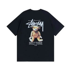 Stussy Built Tough Bear Graphic Black T-Shirt