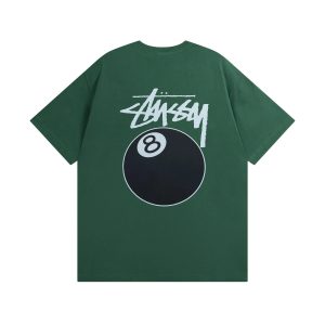 Stussy 8 Ball Logo Green Graphic T-Shirt