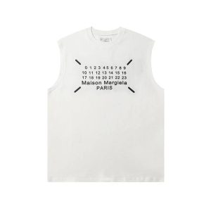 Maison Margiela White Sleeveless Logo T-Shirt