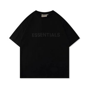 Essentials Black Logo Oversized Short Sleeve T-Shirt