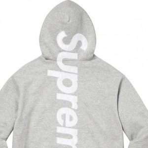 Supreme Grey Pullover Hoodie Casual Streetwear Sweater
