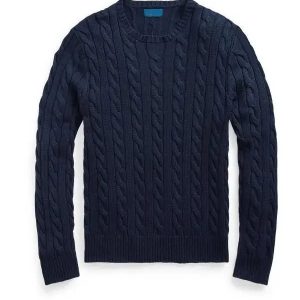 Ralph Lauren Men Cable Knit Navy Sweater Pullover