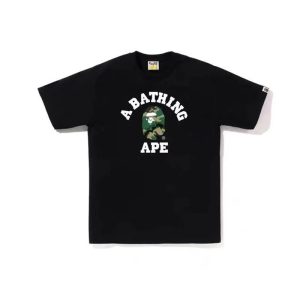 A Bathing Ape Camo Ape Head Black T-Shirt