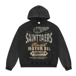 Saint Michael Vintage Graphic Black Hoodie