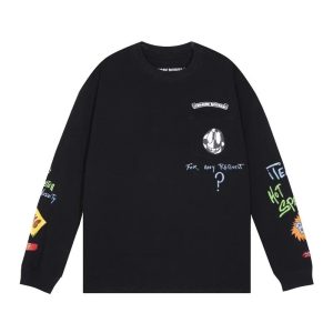 Chrome Hearts Black Graphic Long Sleeve T-Shirt