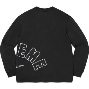 Supreme Black Logo Crewneck Sweater Streetwear Top